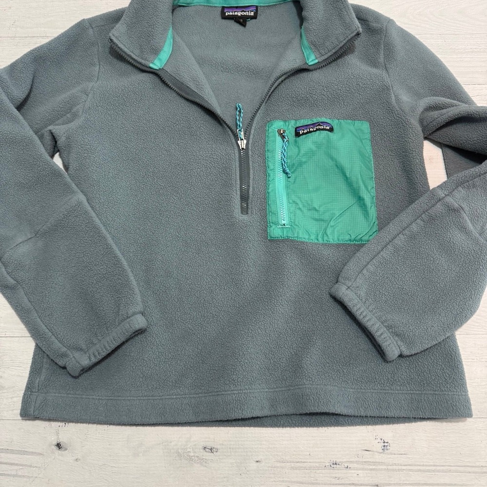 Patagonia Women's Microdini 1/2-Zip Pullover women's XS plume grey/aqua - Picture 2 of 8